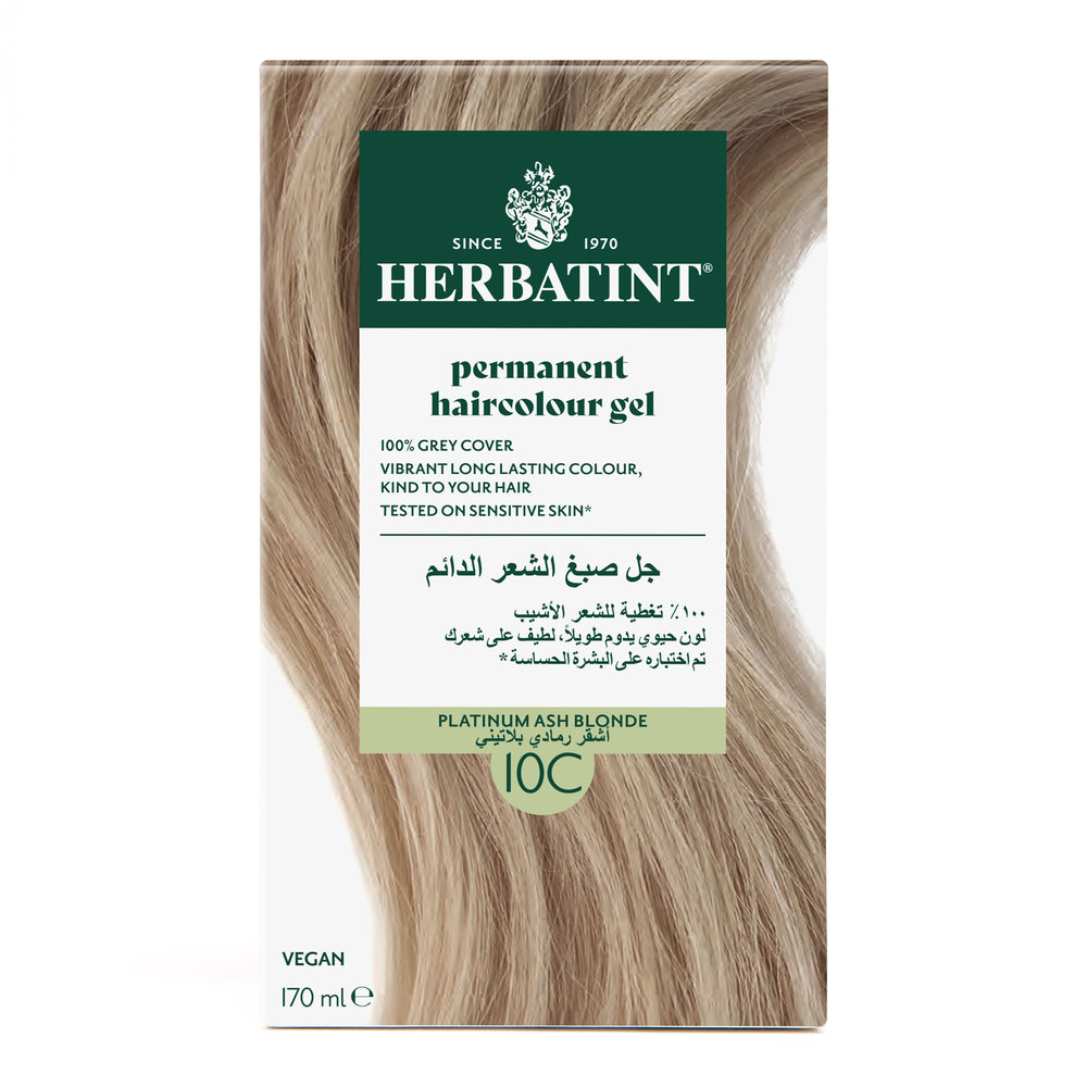 Herbatint Permanent Hair color Gel 10C Swedish Blonde Front View