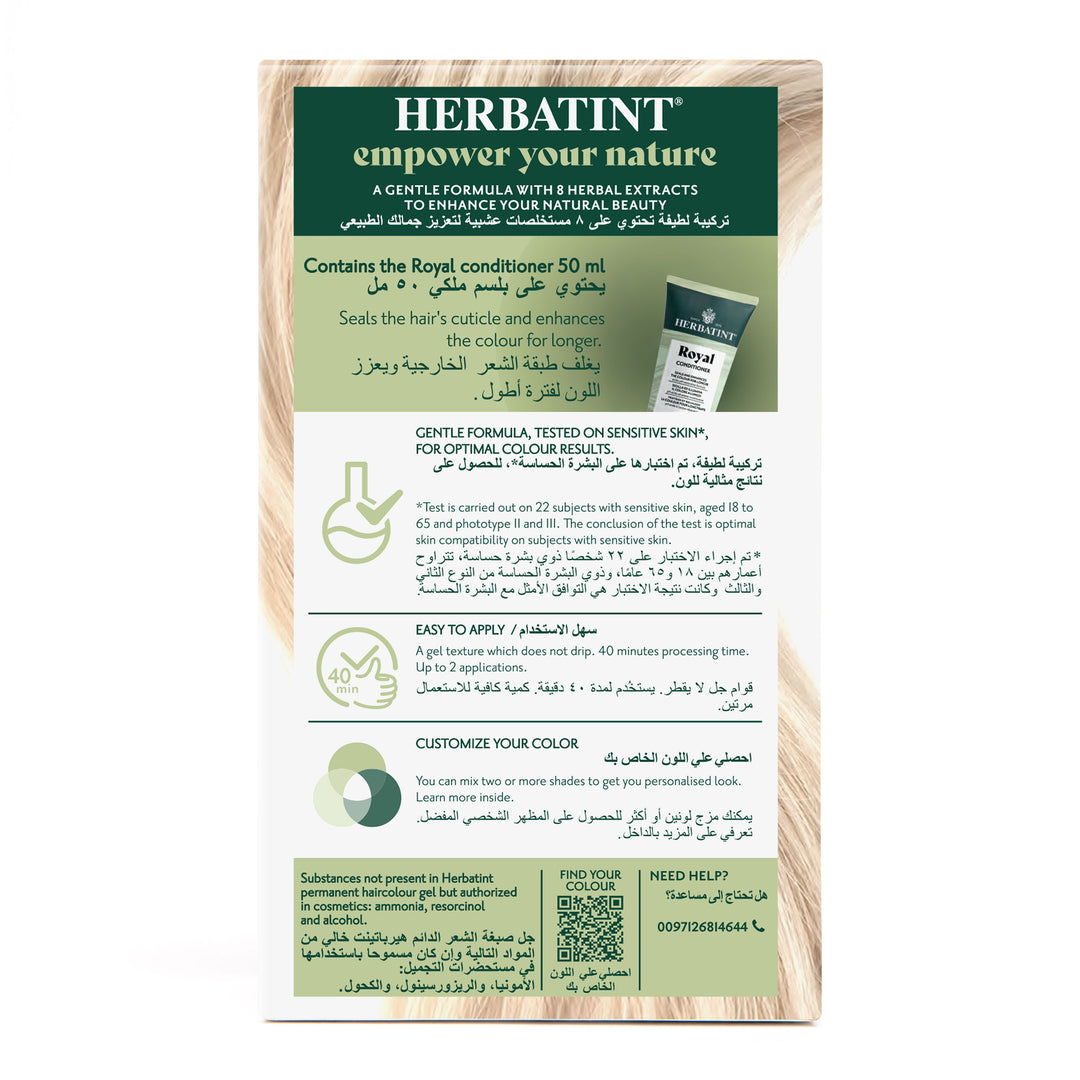 Herbatint Permanent Haircolor Gel 10N Platinum Blonde Back