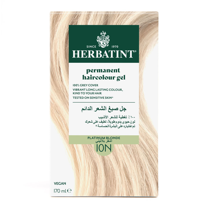 Herbatint Permanent Haircolor Gel 10N Platinum Blonde Front