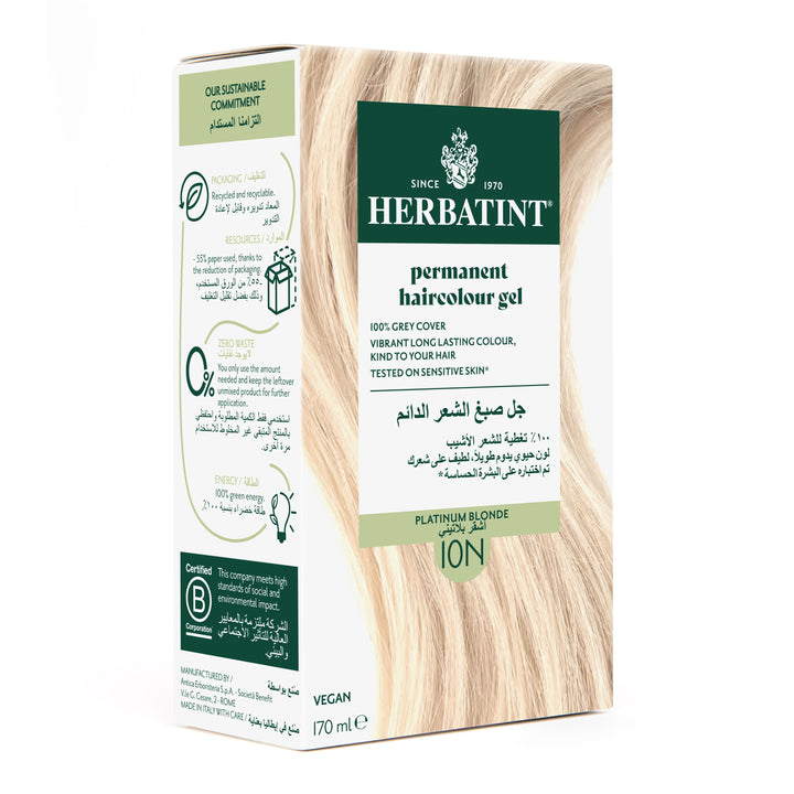 Herbatint Permanent Haircolor Gel 10N Platinum Blonde