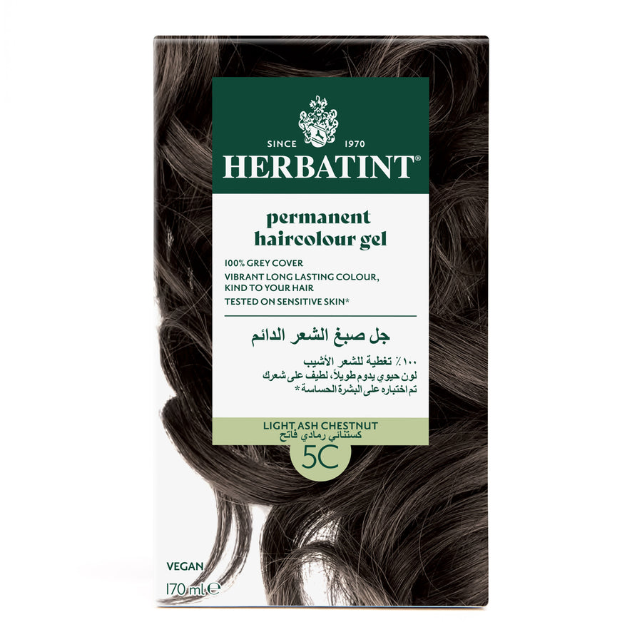 Herbatint, Permanent Haircolor Gel, 5C, Light Ash Chestnut Front