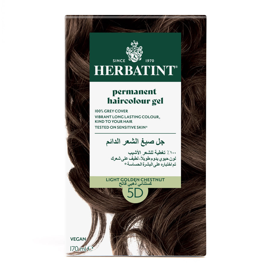 Herbatint, Permanent Haircolor Gel, 5D Front view