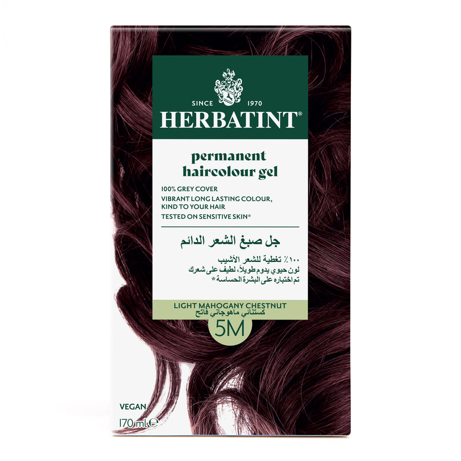 Herbatint, Permanent Haircolor Gel, 5M, Light Mahogany Chestnut  Front