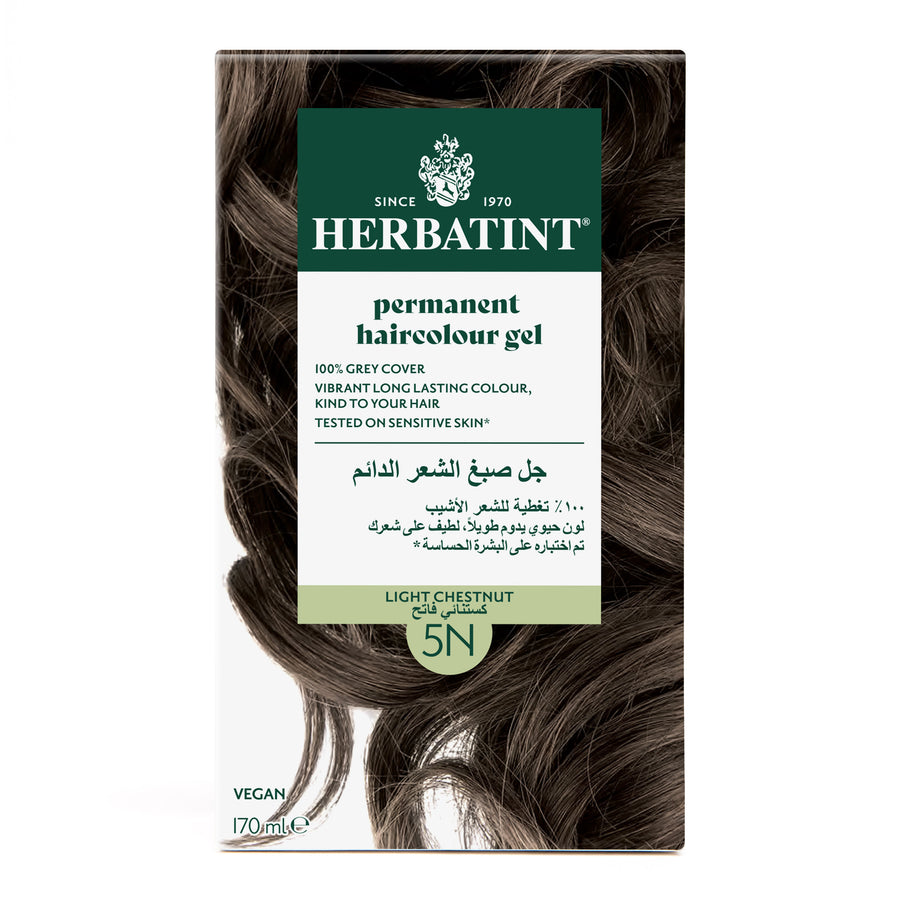 Herbatint Permanent Haircolor Gel 5N Light Chestnut Front