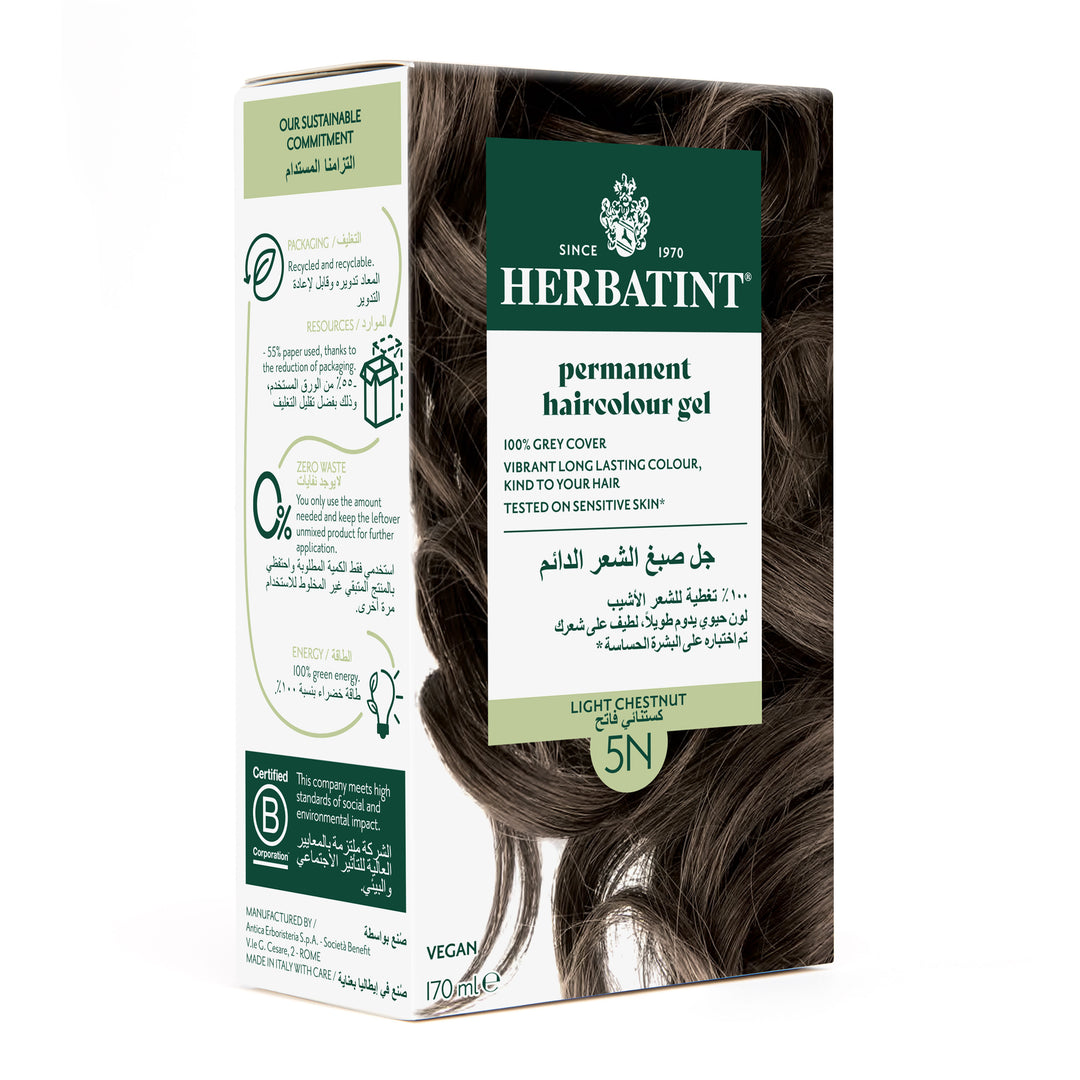 Herbatint Permanent Haircolor Gel 5N Light Chestnut