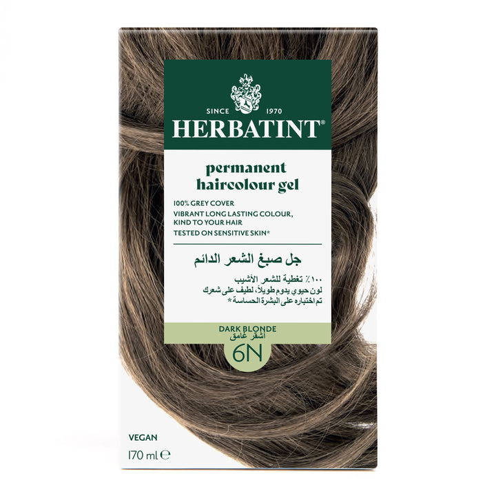 Herbatint Permanent Haircolor Gel 6N Dark Blonde Front