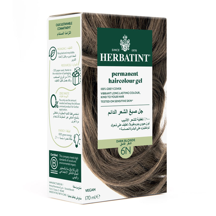 Herbatint Permanent Haircolor Gel 6N Dark Blonde