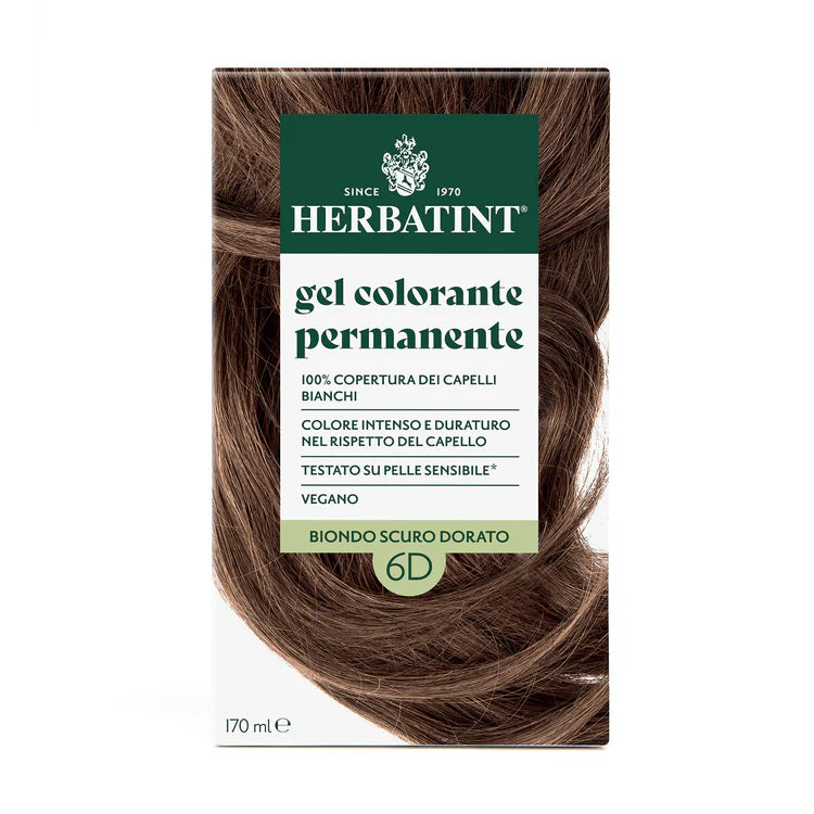 Herbatint, Permanent Haircolor Gel, 6D, Dark Golden Blonde 170ML