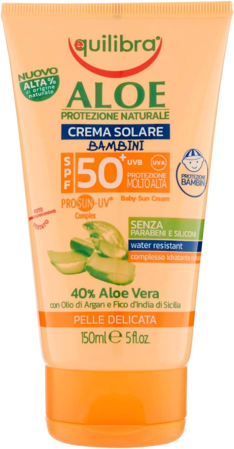 Equilibra ALOE BABY SUN CREAM SPF50 with 40% Aloe Vera